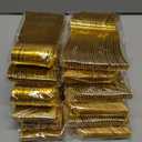300 Pieces Gold Plastic Silverware - Heavy Duty Disposable Cutlery Set - Gold Disposable Utensils Include 150 Forks, 75 Spoons, 75 Knives for Dinner, Parties, Weddings