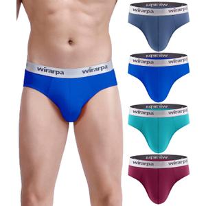 wirarpa Men's Cotton Stretch Underwear Support Briefs Wide Waistband Multipack (L)
