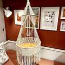Macrame Cat Hammock - Boho Wall Hanging for Indoor Outdoor Home Decor, Pet Hammock for Sleeping, Playing and Lounging