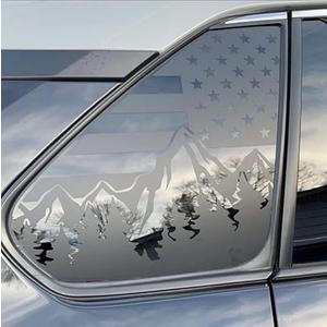 Xinghe for Toyot@ Rav4 2019-2025, Rear Side Window American Flag Decals, Matte Black USA Flag Decal for Truck Window, for Rav4 Decal