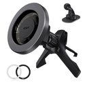 ESR for MagSafe Car Mount, Magnetic Phone Holder for Car Air Vent, Car Phone Holder Mount for iPhone 17e/17/16/16e/15/14/13/12/Samsung, All Smartphones(2 Metal Rings Included),Charging Not Supported