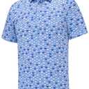 Mens Golf Polo Shirts Short Sleeve Performance Moisture Wicking Dry Fit Casual Print Funny Golf Polo Shirts for Men 3XL