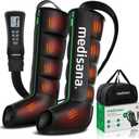 Medisana Leg Massager with Heat and Compression, Full Leg & Foot Massager Compression Boots with 6 Modes, 5 Intensity and 3 Heat for Circulation and Pain Relief, Regular