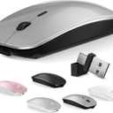 Normdecos Mouse for MacBook Wireless Bluetooth Mouse Laptop MacBook Air Mac Pro Rechargeable Silent PC iPad Optical Mice with Dual Mode Switch Bluetooth 5.2/3.0 and 2.4GHz USB Type-C Receiver Gray