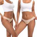 Lace Thongs For Women Plus Size Sexy Underwear T Back Stretch Womens Thongs Underwear 5/6/10 Pack (S)