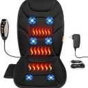 Massage Seat Cushion with Full Back Thighs Heat Back Massager for Chair with 3 Heating Pads 6 Vibrating Motors, Massage Chair Pad for Home Office, Heated Seat Cover Warmer for Pain Relief