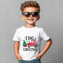 Kids Christmas Shirt  Toddler Boys Girls Holiday Outfit Santa Snowman Gingerbread Tree Gift T-Shirt 2T-8T (White)