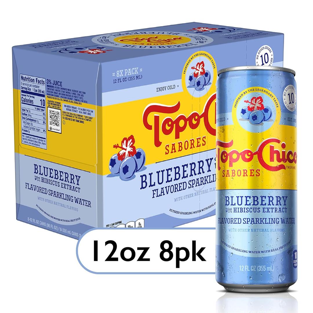 Topo Chico Sabores Blueberry with Hibiscus Extract 12oz 8p. BBD 03/02/2026 Topo Chico Sabores Blueberry with Hibiscus Extract 12oz 8p. BBD 03/02/2026