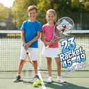 OPPUM 2-Pack 23 Inch Kids Tennis Racket Set with Bag and 2 Balls | Aluminum alloy set with 2 pre-strung racquets, 2 balls and shoulder bag  Orange & Green