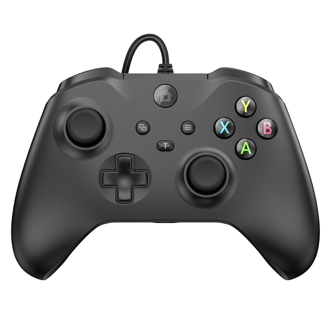 IWGAME Wired Controller for X-BOX-ONE,Compatible with X-BOX One&One S&X, X-BOX Series S&X, PC, IOS, Android Platforms, Gamepad with 3.5mm Audio Jack/Dual Vibration, Support Turbo Function,(Black)