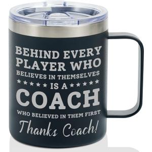 Onebttl Coach Gifts, Funny Gift Idea for Appreciation, Christmas, Birthday, 12oz Stainless Steel Insulated Travel Coffee Mug - Thanks Coach