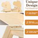 Wooden Toddler Step Stool, 2-Step Foldable Stool for Kids with Non-Slip Surface, Baby Bathroom Stool for Potty Training, Bathroom Sink, Kitchen Counter with Cute Dinosaur Design, Natural
