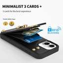 LAMEEKU Compatible with iPhone 16 Wallet Case with Card Holder, 360Rotation Ring Kickstand, RFID Blocking Leather Protective Case for iPhone 16 6.1'' Black