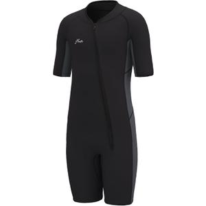 Hevto Kids Wetsuit for Boys Girls Toddler Youth 3/2mm Neoprene Shorty Full Wet Suits Front Zip in Cold Water for Swimming Size S