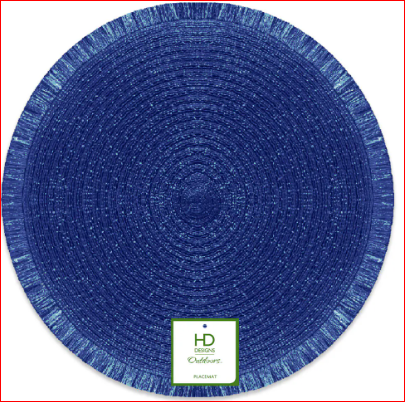 HDO 4 Pack Fringe Placemat Blue