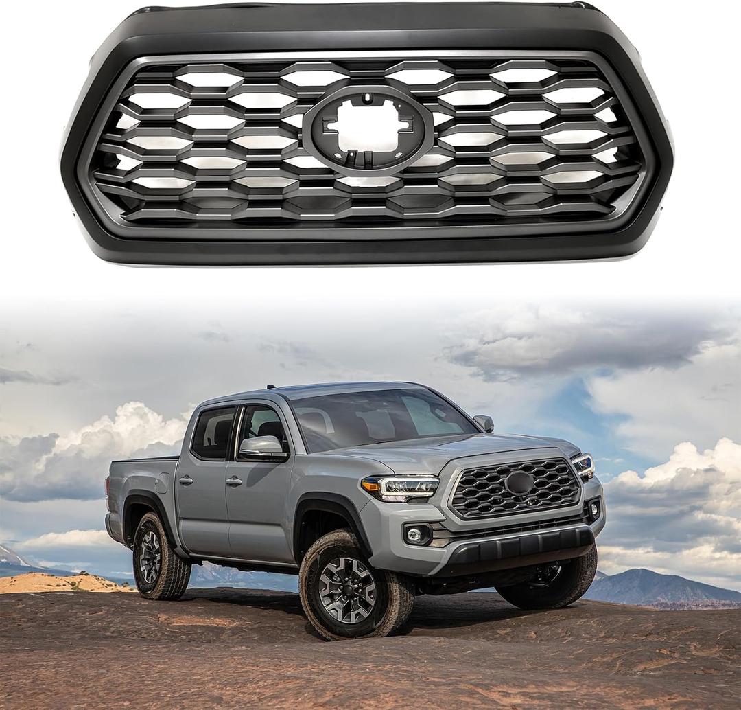 Bewild Front Grille Fit For 2016-2023 Toyota Tacoma TRD Front Bumper Grille Matte Black Insert Grill Honeycomb Style Replacement For 5310004500C5, TO1200407
