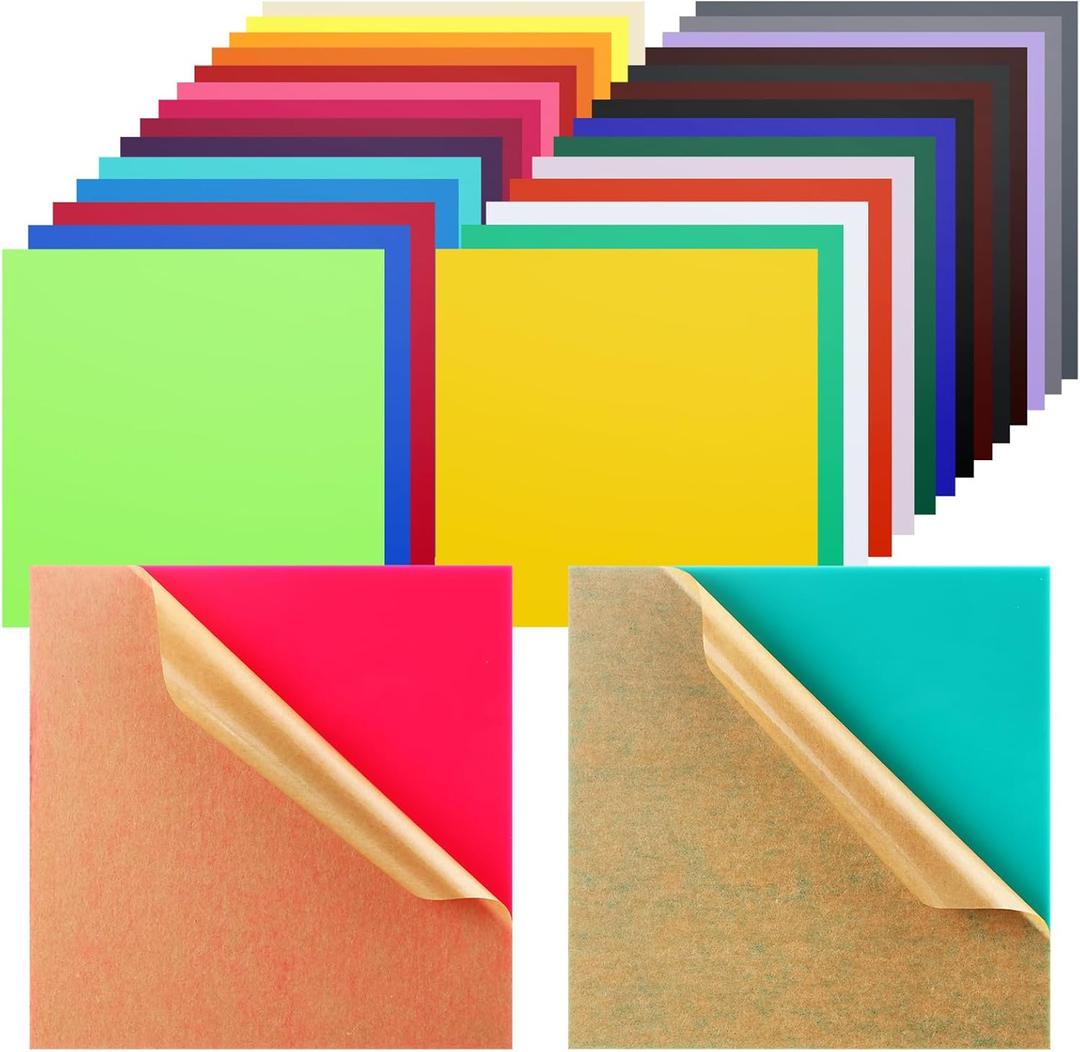 Geetery 30 Pack Colored Acrylic Sheets 1/8" Thick for Laser Cutting 3mm Cast Opaque Acrylic Sheets with Protective Paper for DIY Crafts Signs Home Decor(6 x 6 Inch)