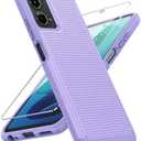 FNTCASE for Motorola Moto G-5G-2024 Case: Dual Layer Heavy Duty Cell Phone Protective Cover Shockproof Rugged with Non-Slip Textured - Military Drop Protection Bumper Tough Case (Light Purple)