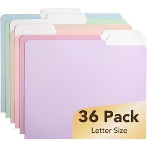 Mr. Pen- Poly File Folders with Tabs, 1/3 Cut Tab, 36 Pack, Letter Size | Morandi Colors, Plastic File Folders Letter Size (8.5 x 11 inches) for Office, School, Business, Documents Files Paper
