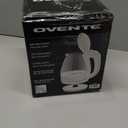 OVENTE Electric Kettle, 1.5L Borosilicate Glass Countertop Water Heater and Boiler for Coffee or Tea, BPA-Free, Auto Shut-Off, Boil-Dry Protection, Removable and Washable Spout Filter, White KG83W (1.6 Quarts)