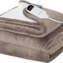 Bedsure Electric Blanket Full Size - Soft Flannel Heated Blanket, Fast Heating with 10 Time Settings & 6 Heat Settings, Warm Gift for Grandma (72x84 inches, Taupe)