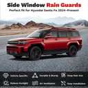 Canvcle Santa Fe Rain Guards - Window Visors for Hyundai Santa Fe 2024 2025 2026, Outside-Mount Tape-On Side Window Wind Deflectors for Santa Fe Accessories, Vent Visors Shades Rainproof 4PCS