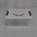 Xyskin 14 Quart Clear Storage Bins with Lid and Green Handle, Storage Latch Box/Bin Organizing Container