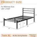 Yicensen Twin XL Bed Frame with Headboard and Footboard, 14 Inch Metal Platform Bed Frame with Steel Slat Support, No Box Spring Needed, Noise Free, Easy Assembly, Black