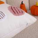 Tosleo Halloween Throw Pillow Covers 16x16 inch Set of 2 Halloween Pink and Orange Pumpkins Embroidered Pillow Cases Thanksgiving Home Party Pumpkin Fall Decor Pillowcases Cushion Covers