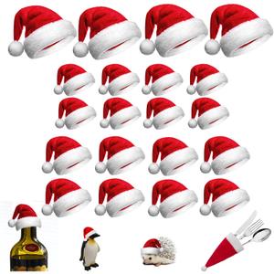 40pcs Mini Santa Hats Tiny Christmas Hats for Crafts Pets Bottle Topper Red Home Christmas Decor 2 3 inch Bulk Set