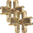 Healeved 6 Pcs Concealed Cabinet Hinges 1.64X1.3 Inch Self Closing Invisible Hinges for Kitchen Furniture Silent Flat Folding Hardware