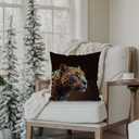 Trendy Leopard Pillow Covers 18x18, Cheetah Print Room Decor, Funky Glow Leopard Animal Decorative Throw Pillow Covers for Home Living Room Bedroom Decor (Nature5)