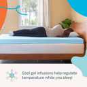 Linenspa Memory Foam Mattress Topper, Full Size - 4 Inch Gel Infused Memory Foam - Plush Feel - Cooling and Pressure Relieving - CertiPUR Certified