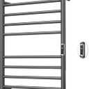 Heated Towel Racks for Bathroom, Wall Mounted Electric Towel Warmer Racks with Timer & Temperature Control, 10 Bar Stainless Steel Towel Heater for Bathroom, Gunmetal Grey, Plug-in