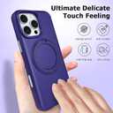 ankofave Magnetic for iPhone 16 Pro Max Phone Case with 360 Spin Stand, Matte Luxury Metallic Luster, 3.0 mm Thick Protection Hard PC Scratch-Resistant Case for iPhone 16 Pro Max 6.9", Purple