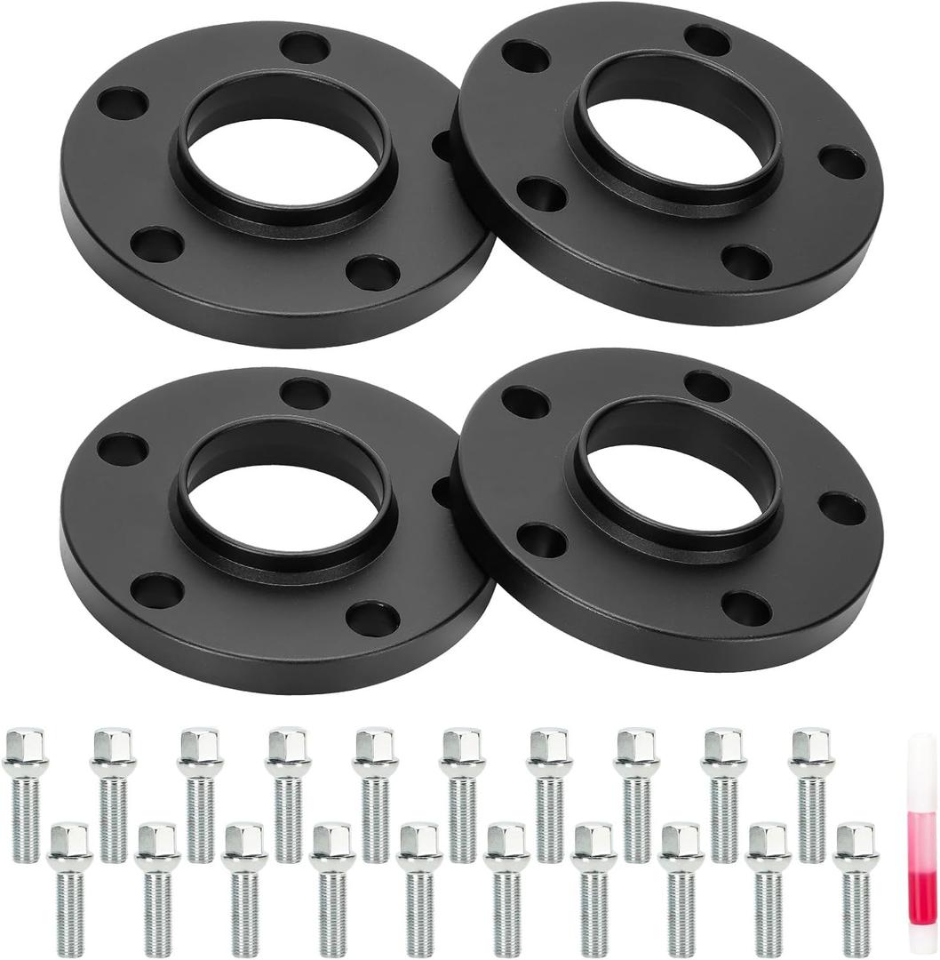4PCs 15mm Wheel Adapters with Hub, 5x112mm for Benz E500 S600 C230 C240 C320, 66.6mm Bore 5 Lugs Wheel Spacers 14x1.5 Studs (40mm Shank Sphere Seat Type) for Audi A4 S4 A5 Q5 S4 S5 RS5 S6 S7 A8 S8