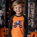 Pumpkin Shirt Toddler Halloween Shirt for Kids Boys Girls Halloween T-Shirts Ghost Clothes Long Sleeve Cotton Tee 2T-8Y