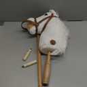 HollyHOME Stick Horse Plush Handcrafted Hobby Horse on a Stick with Wood Wheels Real Pony Neighing and Galloping Sounds for Kids Toddlers White 36 Inches(AA Batteries Required)