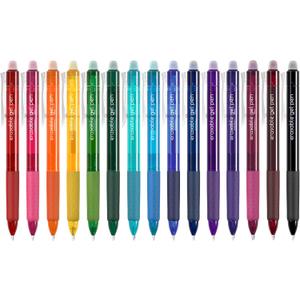 Vanstek 15 Colors Retractable Erasable Gel Pens Clicker, Fine Point(0.7), Make Mistakes Disappear, Premium Comfort Grip for Drawing Writing Planner and School Supplies (Multicolor)