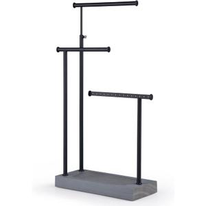 SRIWATANA Jewelry Organizer Display Extra Tall Necklace Holder 3 Tier Jewelry Tree Stand, Gift Idea (Weathered Grey & Black) SRIWATANA Jewelry Organizer Display Extra Tall Necklace Holder 3 Tier Jewelry Tree Stand, Gift Idea (Weathered Grey & Black)