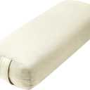 Premium Crushed Sponge Yoga Bolster Pillow for Yin Yoga, Restorative & Meditation - Rectangular Cushion (27inch*10.6inch, Cream White)