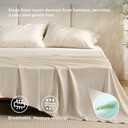 Bedsure Queen Sheet Set, Rayon Derived from Bamboo, Cooling Sheets, Breathable & Soft, Deep Pocket Up to 16", Hotel Luxury Silky Bedding for Hot Sleepers, Light Beige