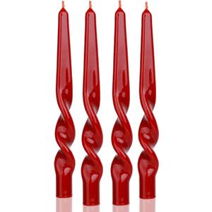 Wine Red Spiral Taper Candles Stick -Set of 4 for Decoration Weddings Party Church-Unscented Dripless Candles,10inch(Wine Red-B-New)