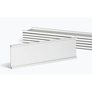 Lenink 4 Pack Name Plate Holder, Wall Mount Office Door Name Plate Holder for Meeting Room, Business Department, Warning Area 8” X 2” (Silver)