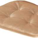Klear Vu Omega Non-Slip Chair Cushions, Assembled in USA, U-Shaped Skid-Proof Seat Pads for Dining Room, Kitchen, Office, 15"x16", 4 Pack, Leather Taupe