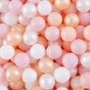 Realhaha Ball Pit Balls 50 100 200 500 Play Balls Plastic Balls for Baby Girls Toddlers Kids Play Tent Pool Playhouse Playpen Party Decoration (Pink White)