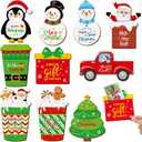10 Pcs Christmas Wooden Gift Card Holders Money Holders Snowman Santa Card Sleeves Decor for Christmas Tree Ornament Winter Holiday Gift Tags,Cards Not Included