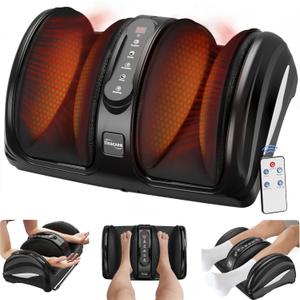 TISSCARE Foot Massager for Neuropathy: Shiatsu Feet Massager with Heat for Plantar Fasciitis, Pain Relief, Circulation, Deep Kneading Relaxation Massage for Women Men (Black)