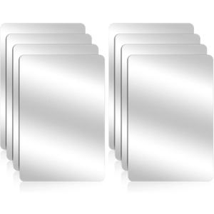 KALIONE 8 Pack Unbreakable Mirror, Acrylic Mirror Sheet, Double-Sided Mini Square Mirrors, Safety Mirror Tiles, Shatterproof Small Mirrors for Classroom Office Home DIY Crafts Making Supplies,4x6 Inch