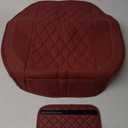1 Pair Luxury Faux Leather Bottom Car seat Covers for Most Cars, SUVs, and Pickup, Waterproof & Durable Seat Cushions for Front Seats, Wine Red